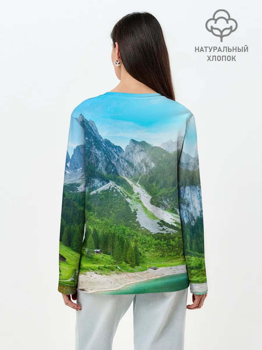 Лонгслив женский. Хлопок / Альпийские горы