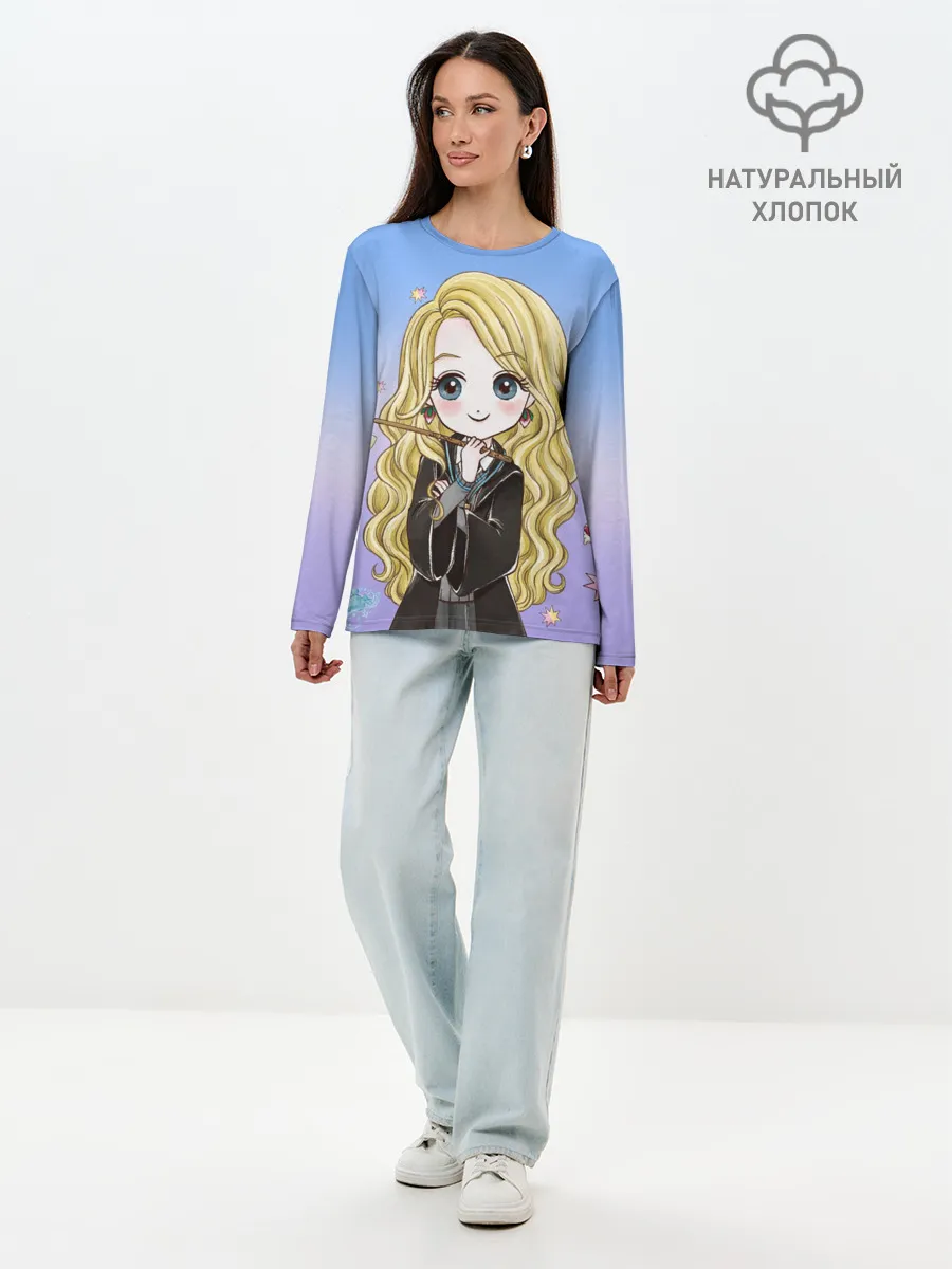 Лонгслив женский. Хлопок / Луна