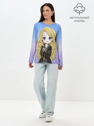 Лонгслив женский. Хлопок / Луна