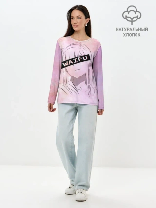 Лонгслив женский. Хлопок / Моя вайфу - Zero Two