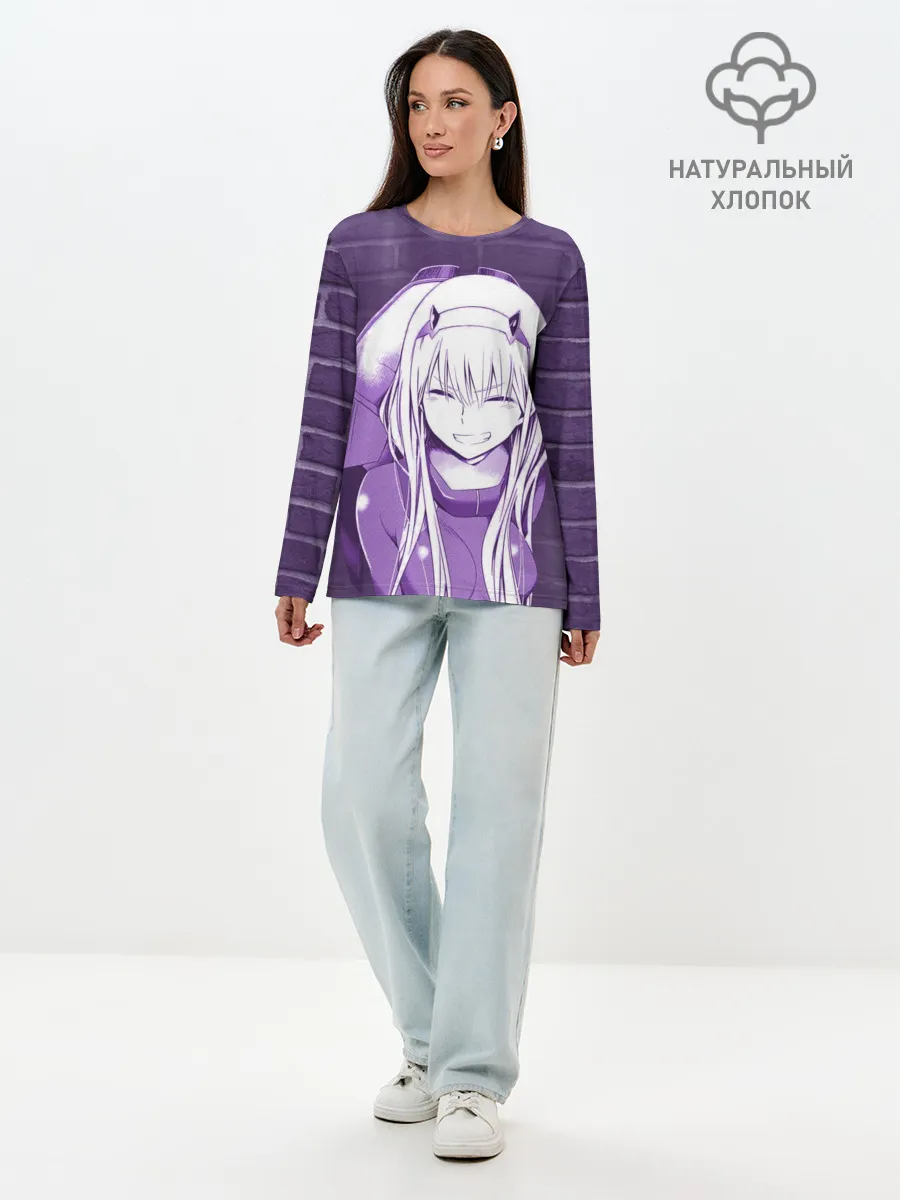 Лонгслив женский. Хлопок / Zero Two brickwall