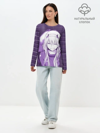 Лонгслив женский. Хлопок / Zero Two brickwall
