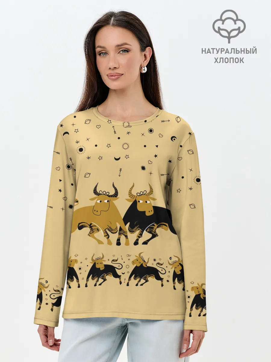 Лонгслив женский. Хлопок / год быка