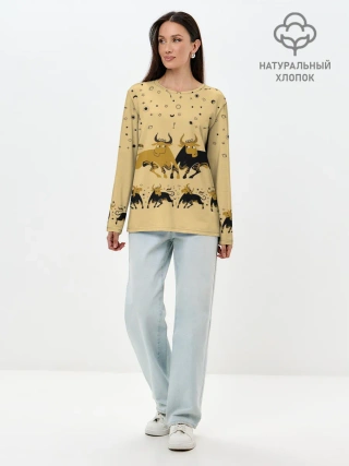 Лонгслив женский. Хлопок / год быка