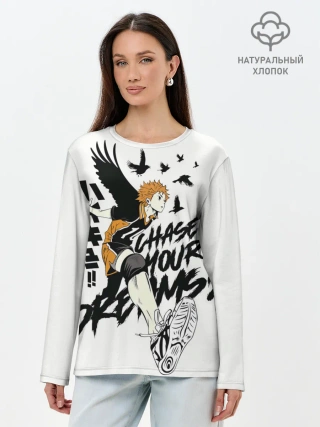 Лонгслив женский. Хлопок / HAIKYUU Chase Your Dreams