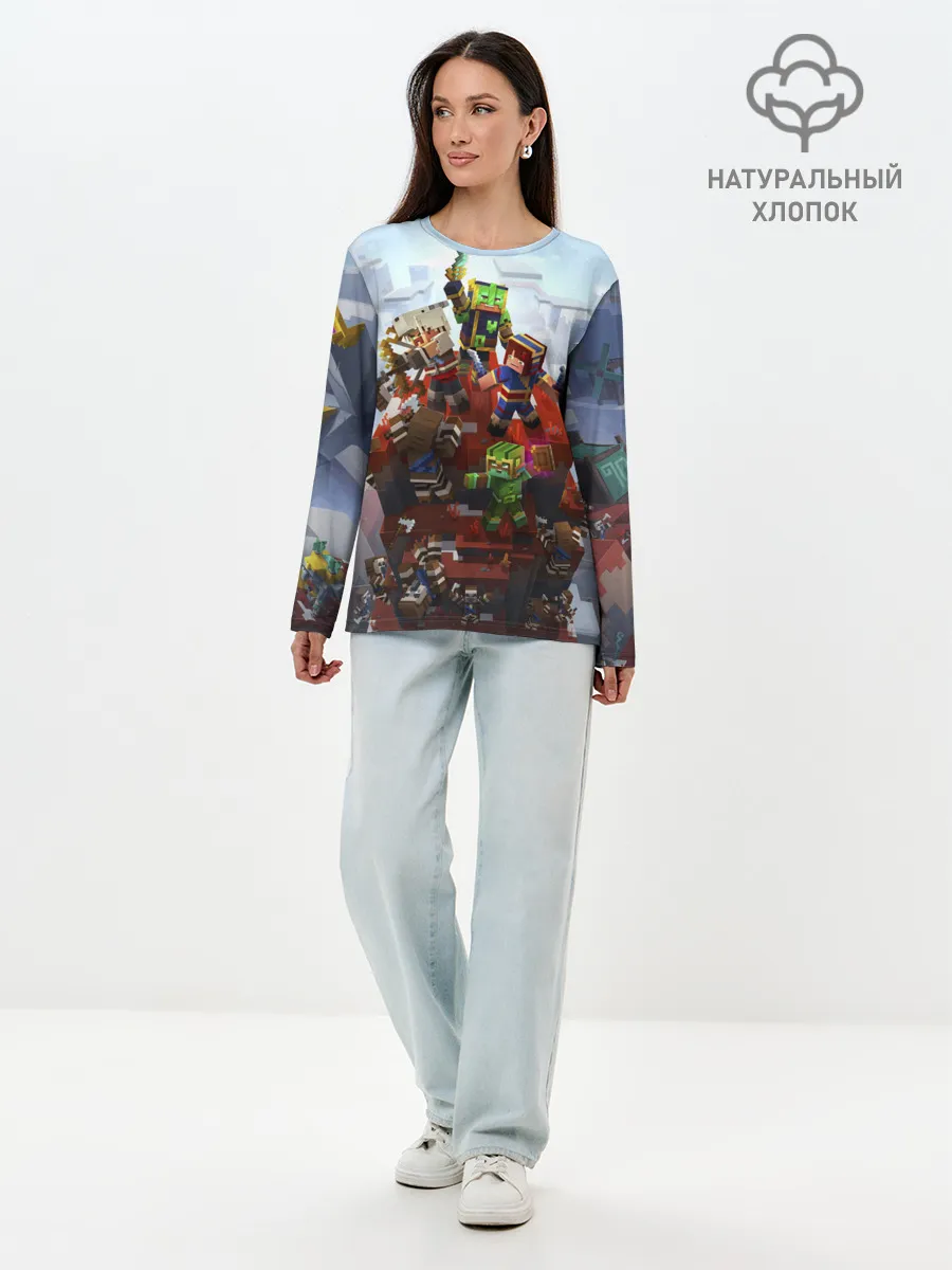 Лонгслив женский. Хлопок / Minecraft Dungeons