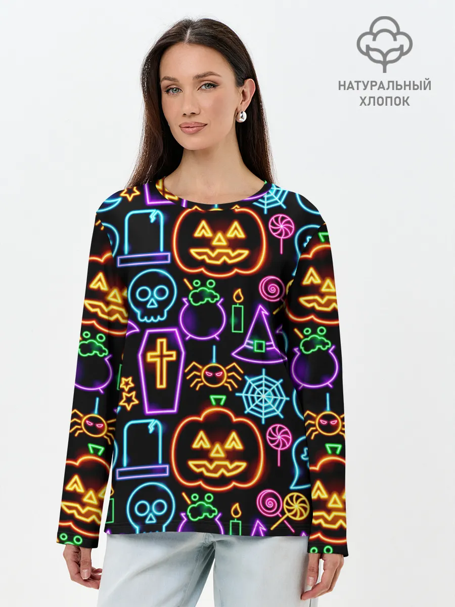 Лонгслив женский. Хлопок / Halloween