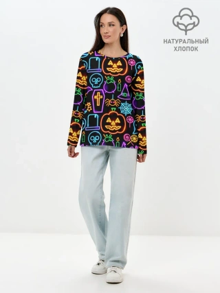 Лонгслив женский. Хлопок / Halloween