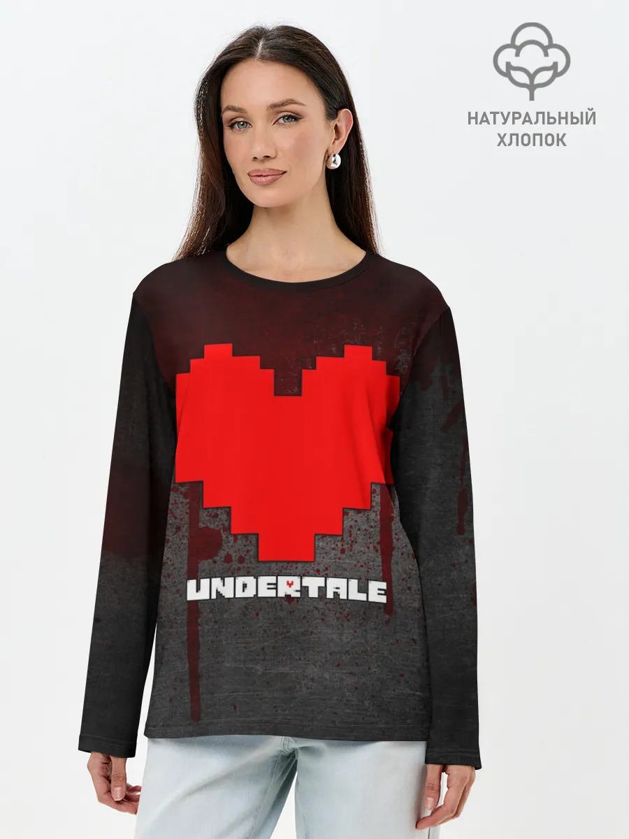 Лонгслив женский. Хлопок / UNDERTALE