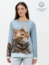 Лонгслив женский. Хлопок / Бенгальский кот