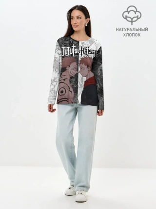 Лонгслив женский. Хлопок / Jujutsu Kaisen Сукуна х Юдзи