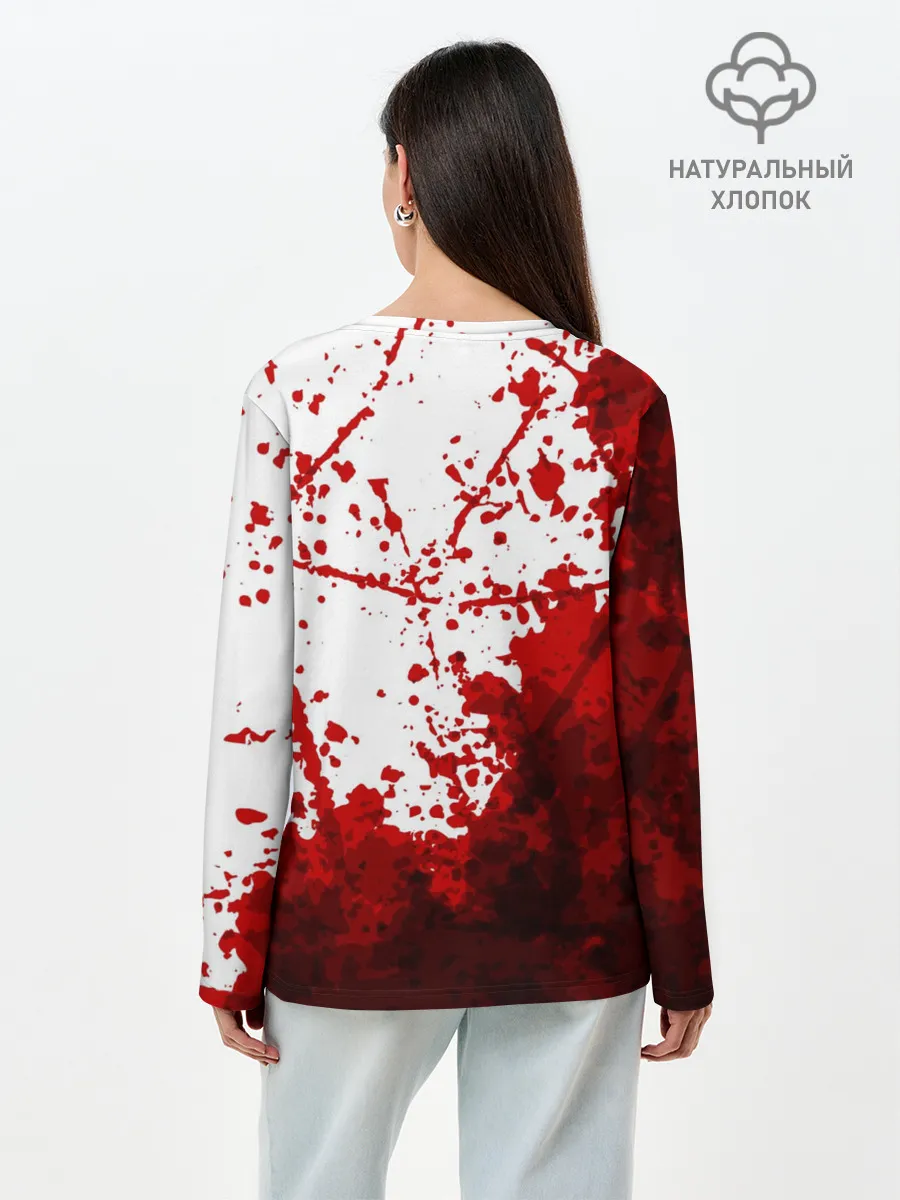 Лонгслив женский. Хлопок / HALLOWEEN BLOOD