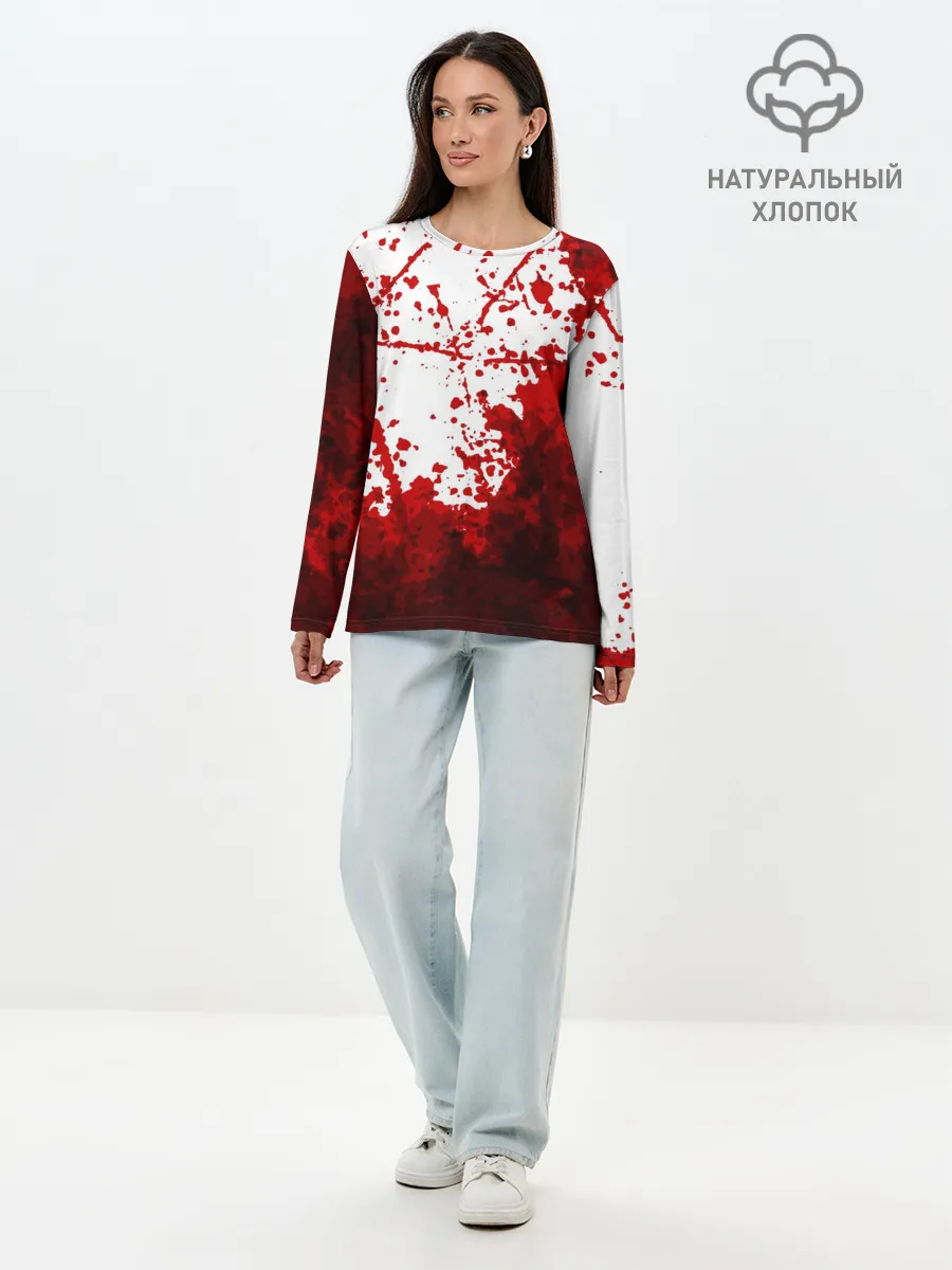 Лонгслив женский. Хлопок / HALLOWEEN BLOOD