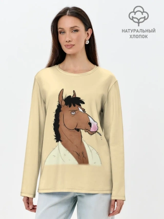 Лонгслив женский. Хлопок / Конь БоДжек