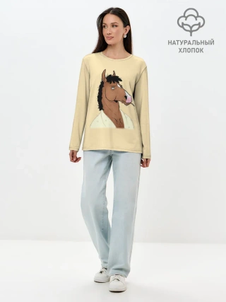 Лонгслив женский. Хлопок / Конь БоДжек