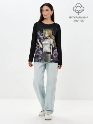 Лонгслив женский. Хлопок / Врата Штейны: Кирию Моэка.