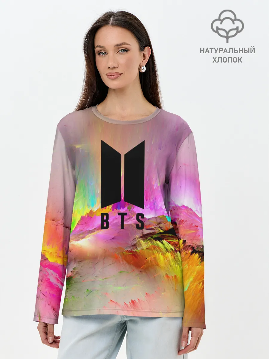 Лонгслив женский. Хлопок / BTS