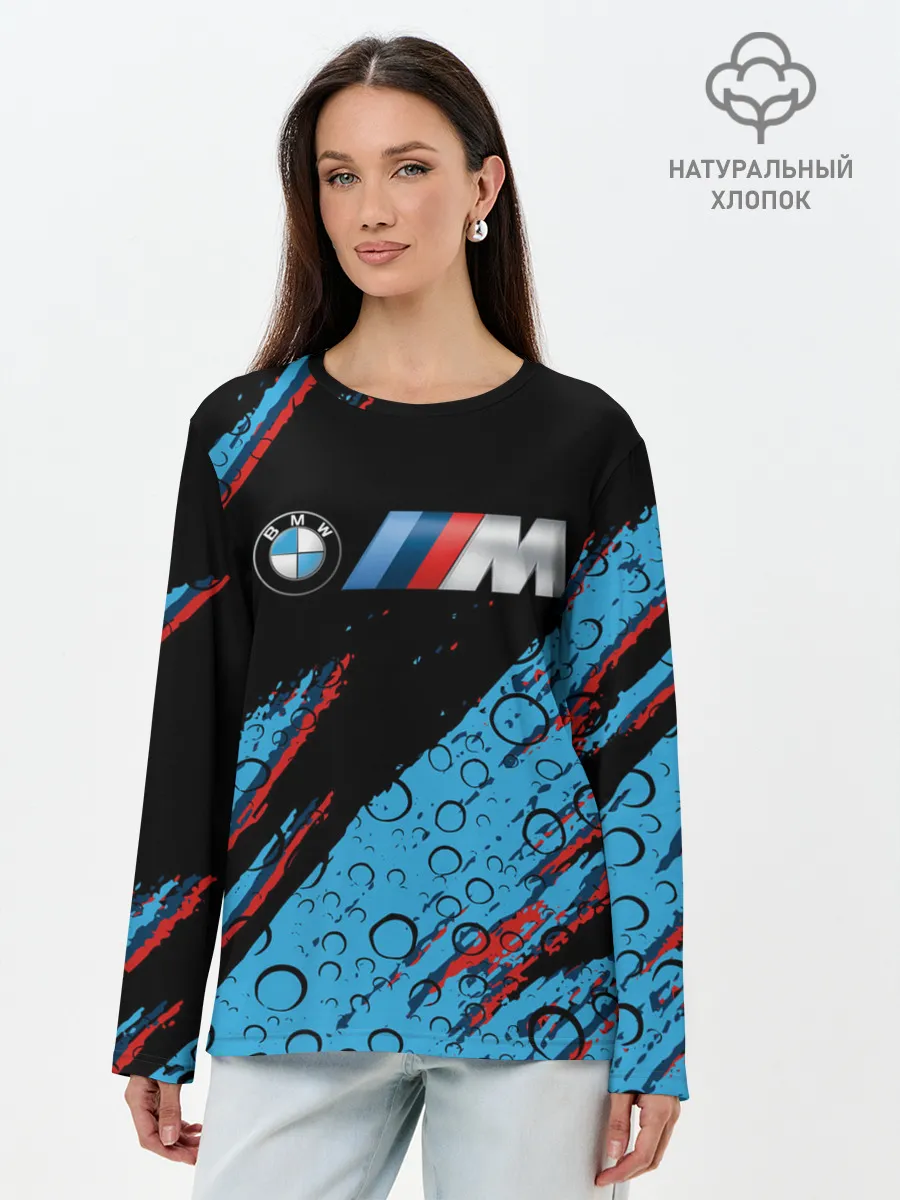 Лонгслив женский. Хлопок / BMW.