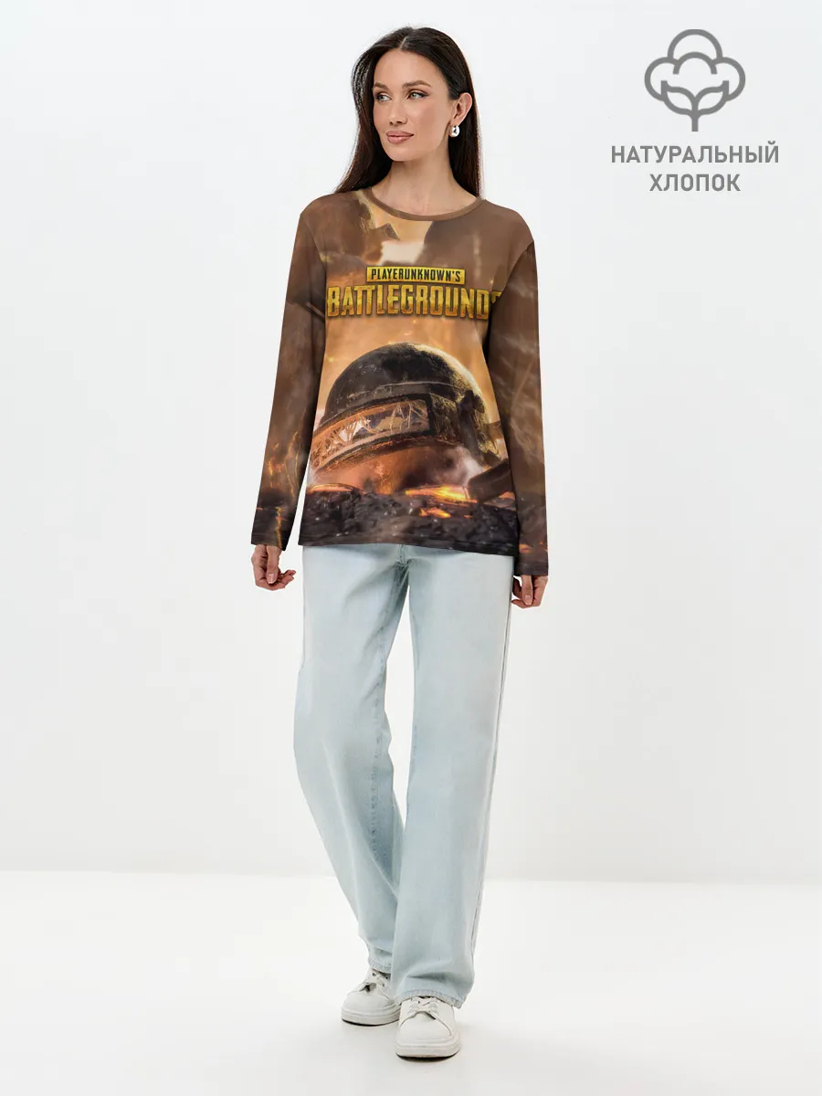Лонгслив женский. Хлопок / PlayerUnknowns Battlegrounds