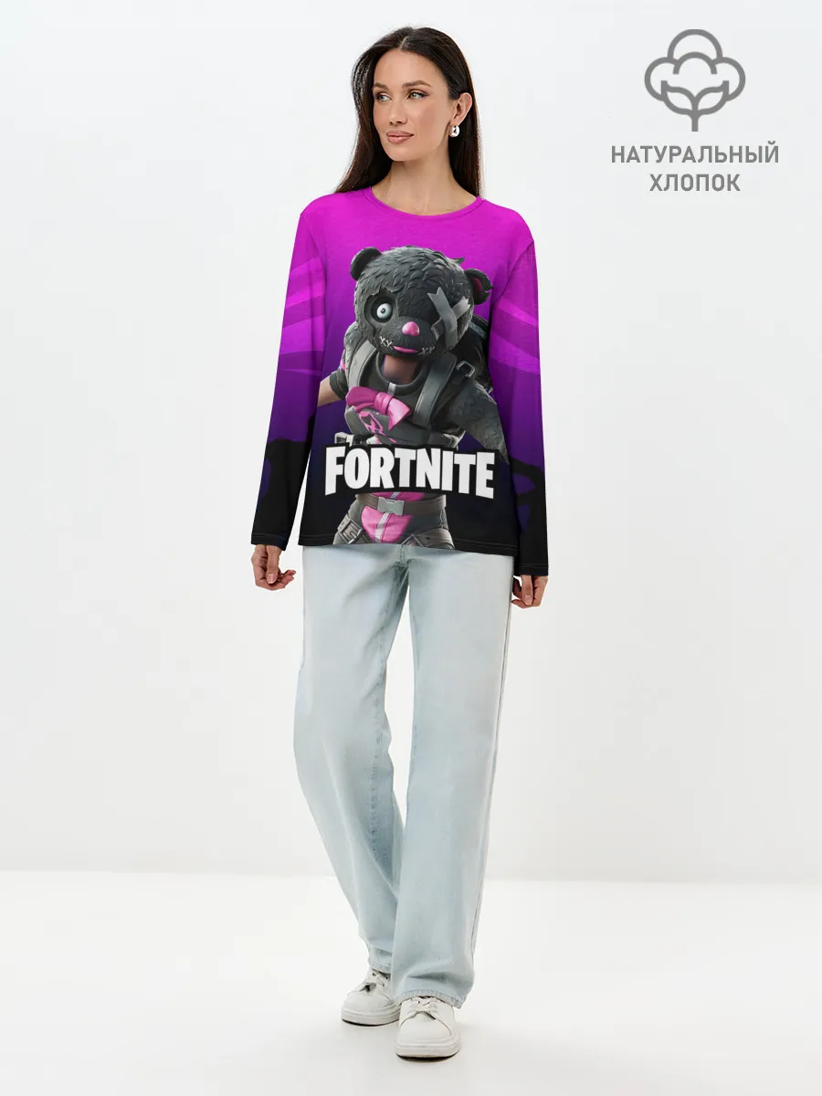 Лонгслив женский. Хлопок / Фортнайт