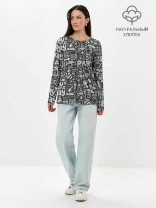 Лонгслив женский. Хлопок / С днём рождения