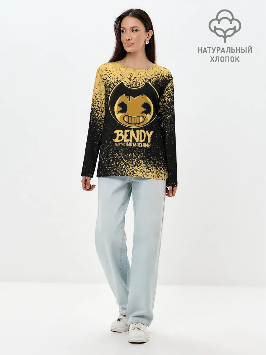 Лонгслив женский. Хлопок / Bendy And The Ink Machine
