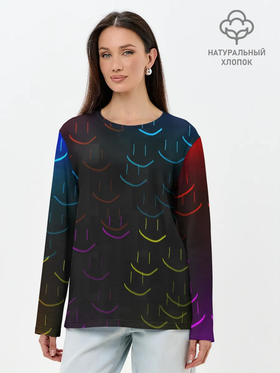 Лонгслив женский. Хлопок / Rainbow smile