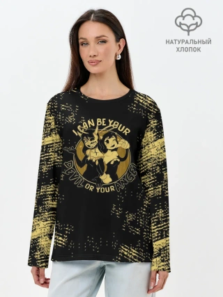 Лонгслив женский. Хлопок / Bendy And The Ink Machine