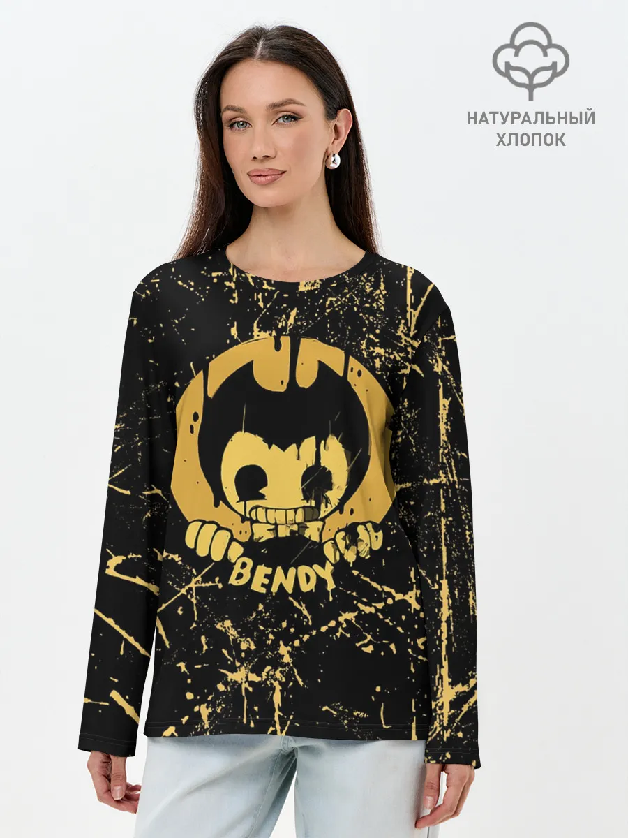 Лонгслив женский. Хлопок / Bendy And The Ink Machine