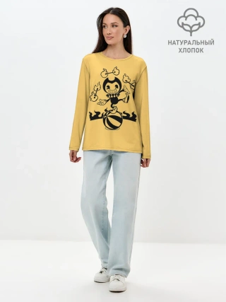 Лонгслив женский. Хлопок / Bendy And The Ink Machine