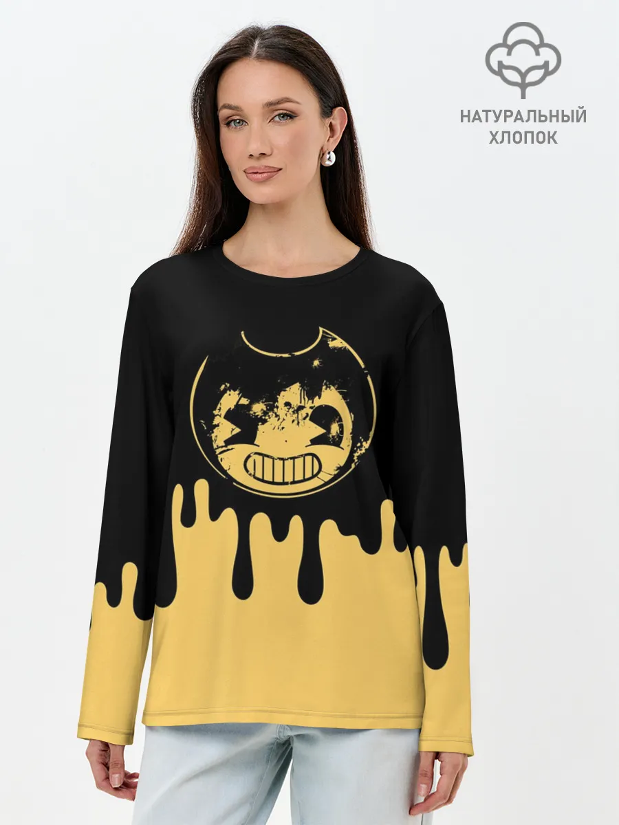 Лонгслив женский. Хлопок / Bendy And The Ink Machine