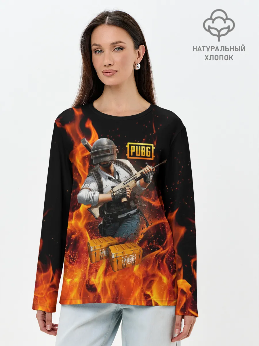 Лонгслив женский. Хлопок / PUBG