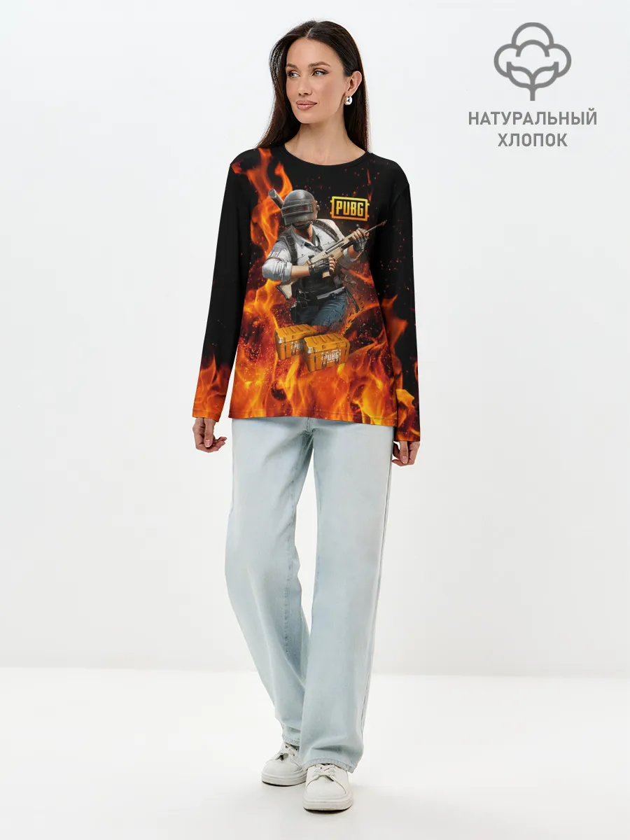 Лонгслив женский. Хлопок / PUBG