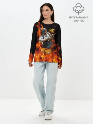 Лонгслив женский. Хлопок / PUBG