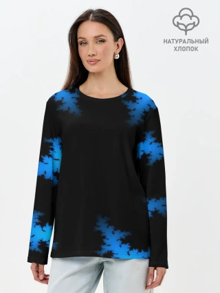 Лонгслив женский. Хлопок / Морозный узор