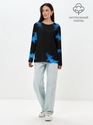 Лонгслив женский. Хлопок / Морозный узор