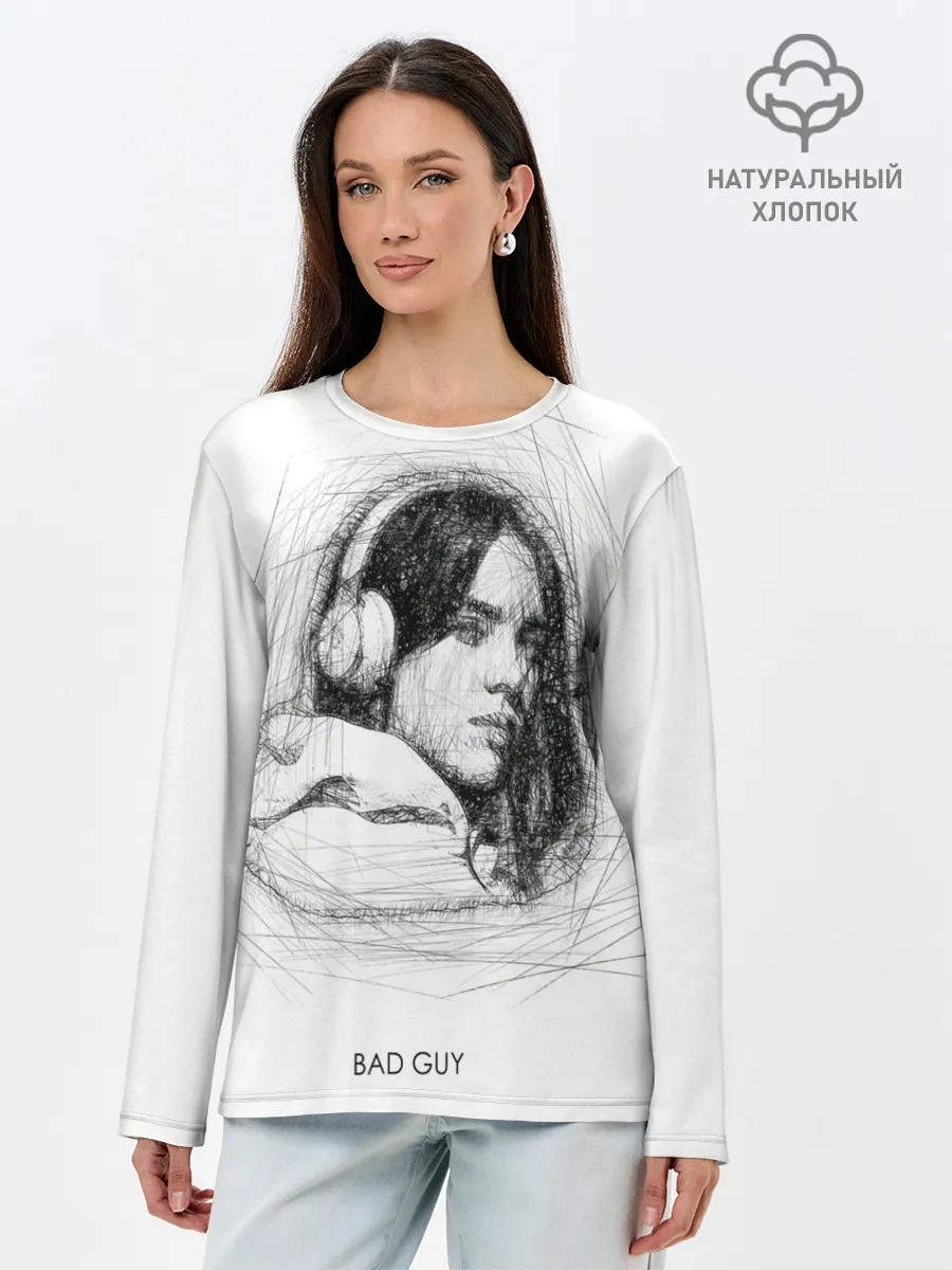 Лонгслив женский. Хлопок / Billie Eilish