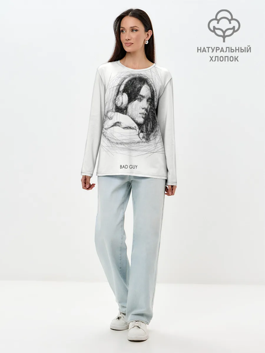Лонгслив женский. Хлопок / Billie Eilish