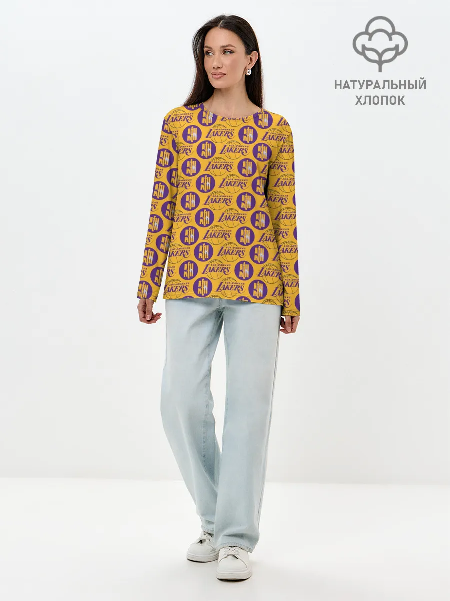 Лонгслив женский. Хлопок / LA LAKERS