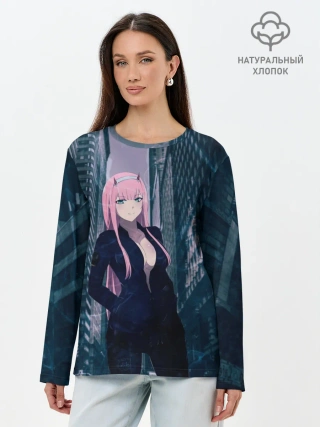 Лонгслив женский. Хлопок / Zero Two в большом городе