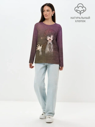 Лонгслив женский. Хлопок / Дазай Осаму