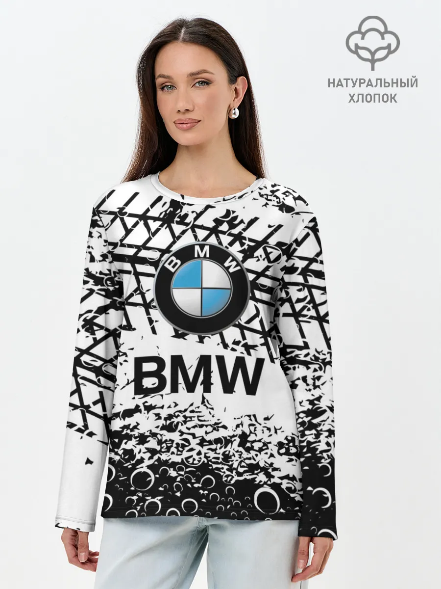 Лонгслив женский. Хлопок / BMW.