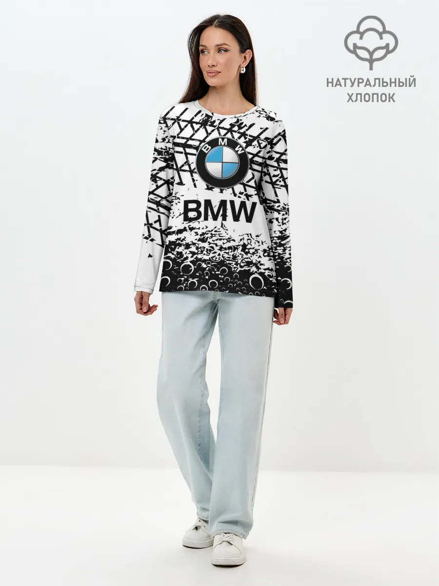 Лонгслив женский. Хлопок / BMW.