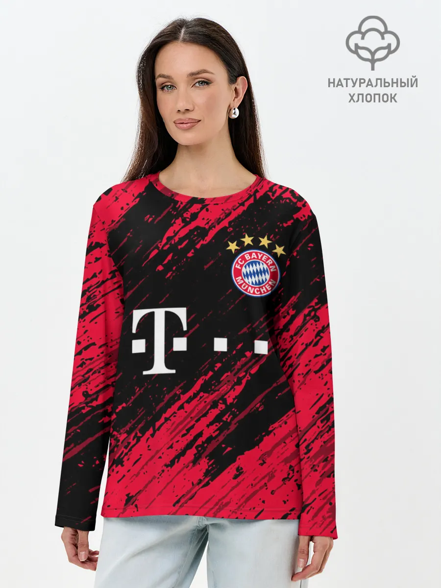 Лонгслив женский. Хлопок / BAYERN MUNCHEN / БАВАРИЯ.