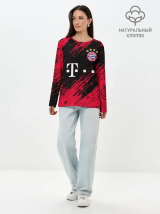 Лонгслив женский. Хлопок / BAYERN MUNCHEN / БАВАРИЯ.
