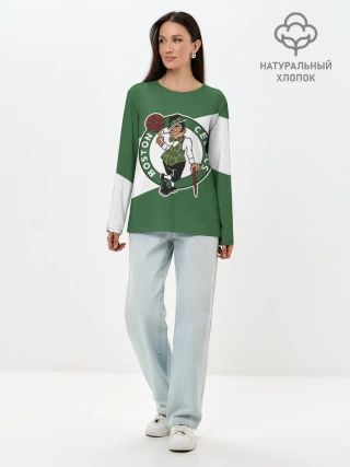 Лонгслив женский. Хлопок / Бостон Селтикс