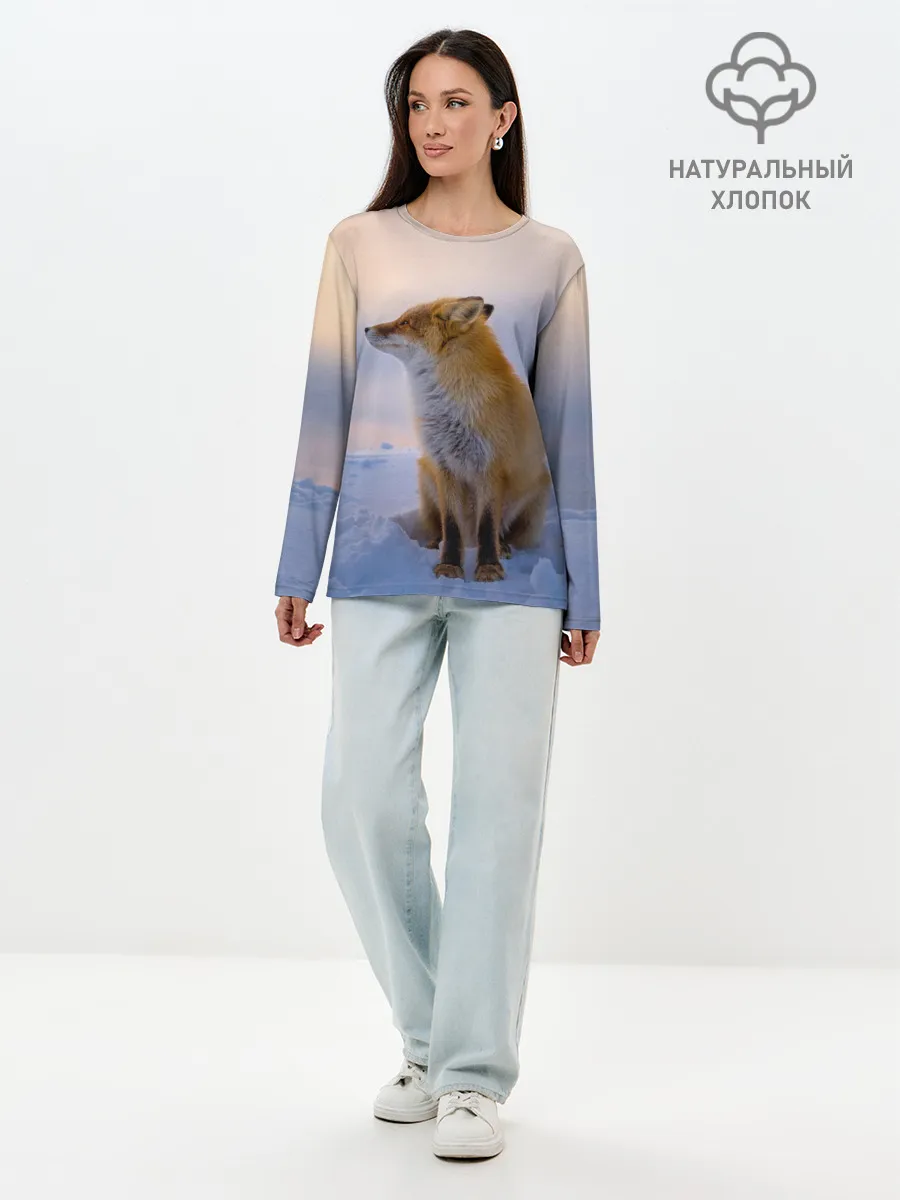 Лонгслив женский. Хлопок / Лисичка