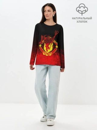 Лонгслив женский. Хлопок / MANCHESTER UNITED