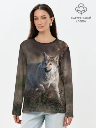 Лонгслив женский. Хлопок / WOLF