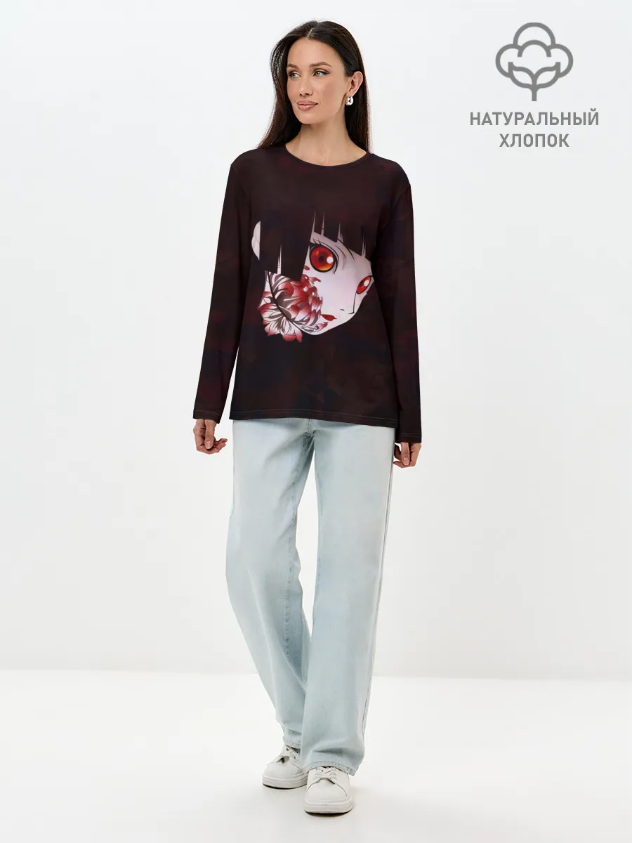 Лонгслив женский. Хлопок / Адская девочка